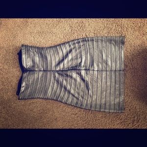 Silver strapless dress